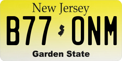 NJ license plate B77ONM