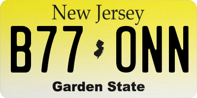 NJ license plate B77ONN