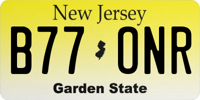 NJ license plate B77ONR