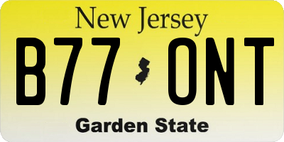 NJ license plate B77ONT