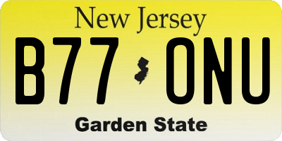NJ license plate B77ONU