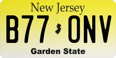 NJ license plate B77ONV