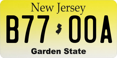 NJ license plate B77OOA