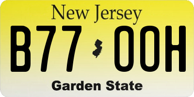 NJ license plate B77OOH
