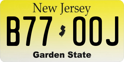 NJ license plate B77OOJ