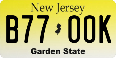 NJ license plate B77OOK