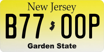 NJ license plate B77OOP