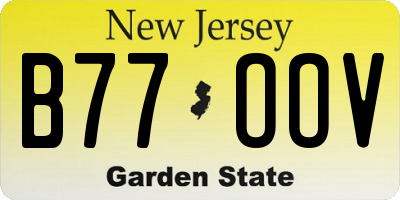 NJ license plate B77OOV