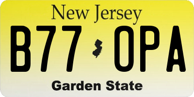 NJ license plate B77OPA