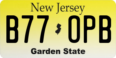 NJ license plate B77OPB