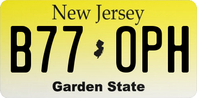 NJ license plate B77OPH