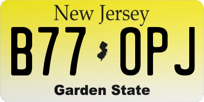 NJ license plate B77OPJ