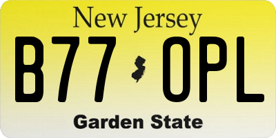 NJ license plate B77OPL