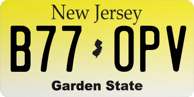 NJ license plate B77OPV