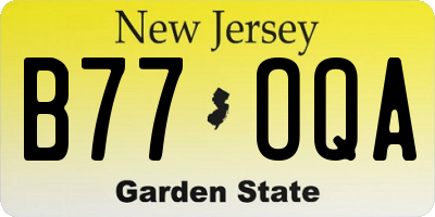 NJ license plate B77OQA
