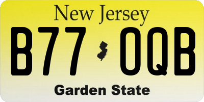 NJ license plate B77OQB