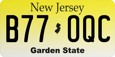 NJ license plate B77OQC