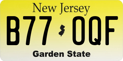 NJ license plate B77OQF