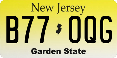 NJ license plate B77OQG