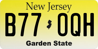 NJ license plate B77OQH