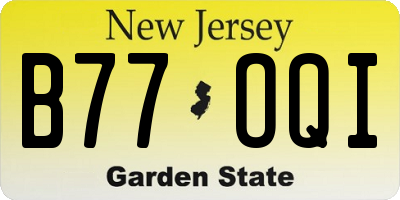NJ license plate B77OQI