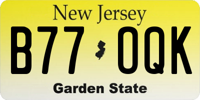 NJ license plate B77OQK