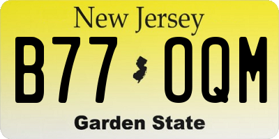 NJ license plate B77OQM