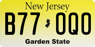 NJ license plate B77OQO