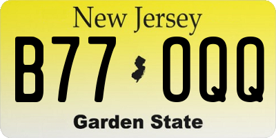 NJ license plate B77OQQ