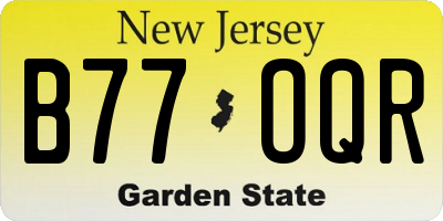 NJ license plate B77OQR