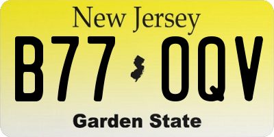 NJ license plate B77OQV