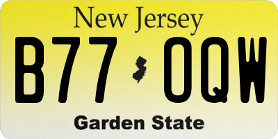 NJ license plate B77OQW