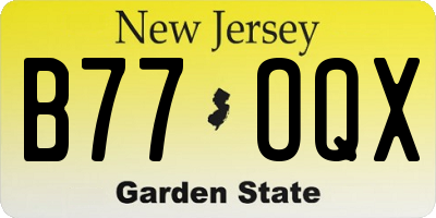 NJ license plate B77OQX