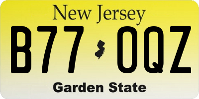 NJ license plate B77OQZ