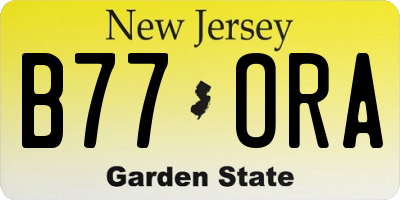 NJ license plate B77ORA