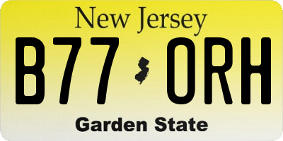 NJ license plate B77ORH