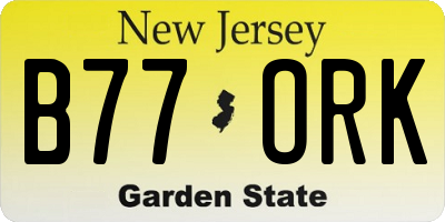 NJ license plate B77ORK