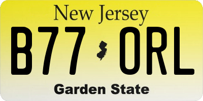 NJ license plate B77ORL