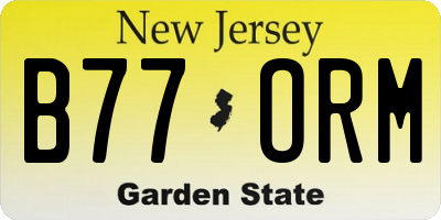 NJ license plate B77ORM