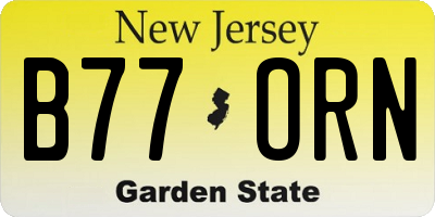NJ license plate B77ORN