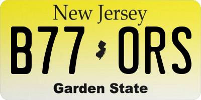 NJ license plate B77ORS