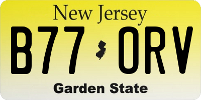 NJ license plate B77ORV
