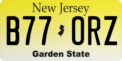 NJ license plate B77ORZ