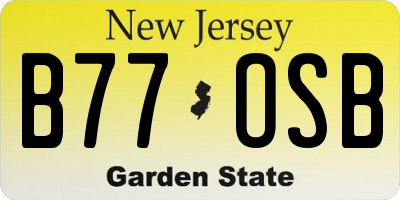 NJ license plate B77OSB