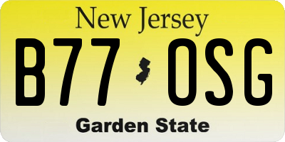 NJ license plate B77OSG