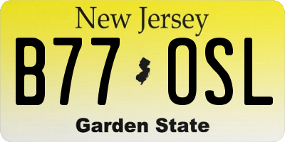 NJ license plate B77OSL