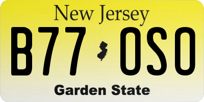 NJ license plate B77OSO