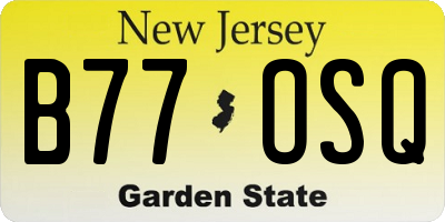 NJ license plate B77OSQ
