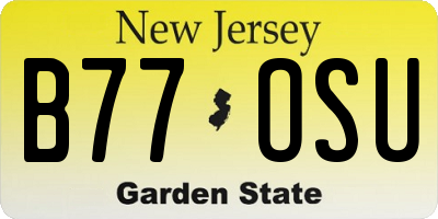 NJ license plate B77OSU
