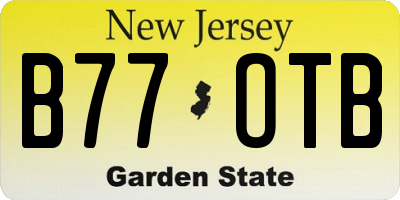 NJ license plate B77OTB